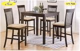New 5-pcs Pack Dinette Set Counter Height Table/Chair