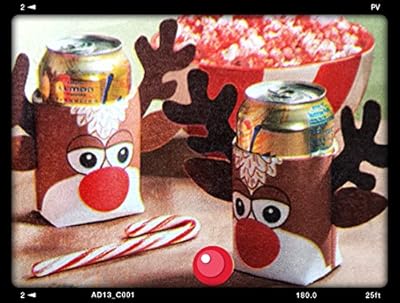Reindeer Rudolph Beer Can Coozie Koozie Cover Christmas Xmas Ugly Sweater Party Cooler