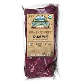 Organic Grass Fed Beef Sirloin Kabobs ONE (1 lb. Package) by Rocky Mountain Organic Meats