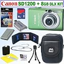 Canon PowerShot SD1200IS 10 MP Digital Camera (Green) + 8GB Deluxe Accessory Kit