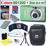 Canon PowerShot SD1200IS 10 MP Digital Camera (Green) + 8GB Deluxe Accessory Kit