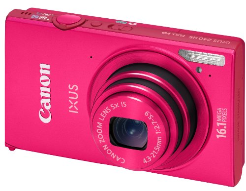 Canon IXUS 240 HS Digitalkamera (16,1 Megapixel, 5-fach opt. Zoom, 8,1 cm (3,2 Zoll) Touch-Display, WiFi, Full-HD) pink