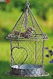 Vogelhaus zum Hängen H ca 28 cm Metall Vogelfutterhaus Vogelhäuschen