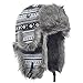Janey&Rubbins Russian Hat Fur Soviet Ushanka Cossack Winter Cap Earflap Snow Ski Headwear (L, Silver/Knitted)