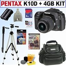 Pentax K10D 10.2MP Digital SLR Camera with Shake Reduction and 18-55mm f/3.5-5.6 Lens + 2GB Deluxe Accessory Kit