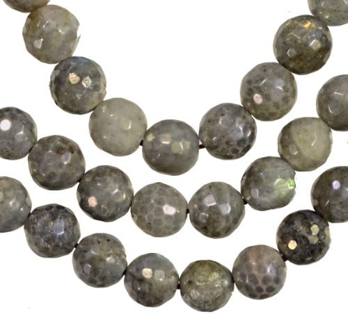 Labradorite Faceted Round Beads Medium ~8mm 15.5" Strand