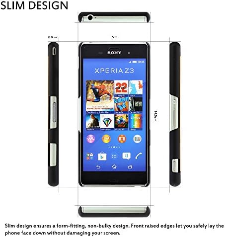 Xperia Z3 Case, Motomo [INO Metal] Low-Profile Slim Polycarbonate Brushed Aluminum Metal Anti-Scratch Slimfit Cover Case [Gold/Black] - Sony Xperia Z3 Case