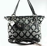 NEW AUTHENTIC COACH OP ART CHARM CONVERTIBLE SHOULDER TOTE HANDBAG 14841