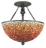 Quoizel TFPO1716VB Pomez 17-Inch Large Semi Flush Mount, Vintage Bronze Finish