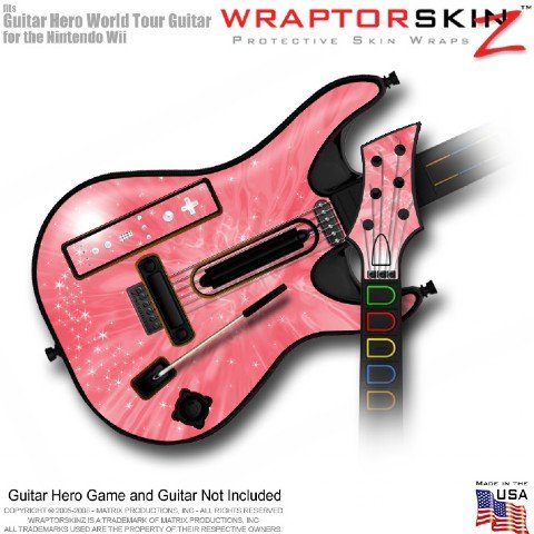 Stardust Pink Skin fits Band Hero, Guitar Hero 5 & World Tour Guitars for Nintendo Wii (GUITAR NOT INCLUDED) by WraptorSkinz