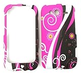 HTC Marvel / Wildfire S A510E Flowers on Magenta and Black Hard Case/Cover/ ....