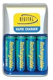 Digital Concepts AA Rechargeable Rapid 4 Hour Battery Charger with Four 2500 mAh AA Batteries