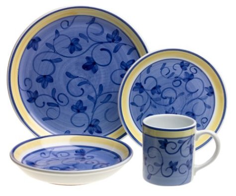 Caleca Arabesco 16-Piece Dinnerware Set, Service for 4