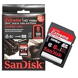 Sandisk Extreme 8GB HD Video Photo SDHC Memory Card for Panasonic Lumix DMC-FH20, FH3, FH1, F3, DMC-FP8, FP3, FP1, DMC-FX700, FX580, FX500, FX75, FX48, DMC-FZ35, DMC-TS10, TS2, DMC-ZS7, ZS5, ZS3, ZS1, ZR3 Digital Cameras