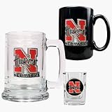 Nebraska Cornhuskers 15 oz. Tankard, 15 oz. Ceramic Mug and 2 oz. Shot Glass Set