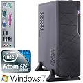 Windows7 Professional 64Bit, Office PC-System Slim-Tec Atom 525, Design Slim PC Mini ITX, Atom 525, DualCore! +Hyperthreading (2x1,8 GHz), Intel NM10 Express Chipsatz, 500GB SATA II, 4096MB DDR3, Intel GMA 3150, DVD-RW, Sound, LAN, Mini-ITX Tower (Silent)