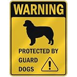 WARNING AUSTRALIAN SHEPHERD PROTECTED BY GUARD DOGS PARKING SIGN DOG