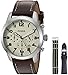Fossil Men's FS5182SET Pilot 54 Chronograph Leather and Nylon Box Set