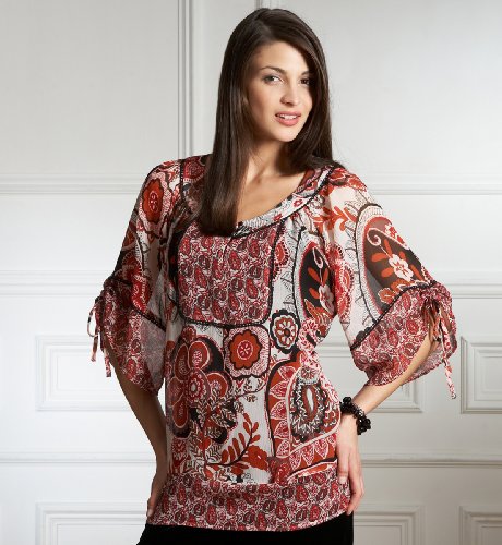Flared Sleeve Floral Boho Top