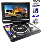 (7 Inch, 17.8 cm) Portable DVD Player - EVD, DVD, VCD, MP3, DIVX, Jpeg, Supports SD / MMC / USB, TV (PAL/NTSC), with 300 Video Games