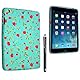 APPLE IPAD MINI & IPAD MINI II 2 SILICONE SKIN GEL PROTECTION CASE COVER + STYLUS (Pink Flower on Green)