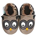 モモ ベビー 乳児/幼児用フクロウ デザイン ソフト ソール レザー シューズ ネイビー 18-24 ヶ月/米国幼児用サイズ6-7 M (インポート)
