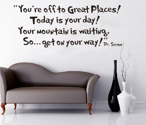 Toprate Quote Dr seuss You're off to great places... Wall Vinyl Sticker Decals Decor Art Bedroom Design Mural by Toppoint