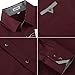 Hotouch Men's Regular Fit Dress Shirt Casual Button Down Shirt Wine Red L