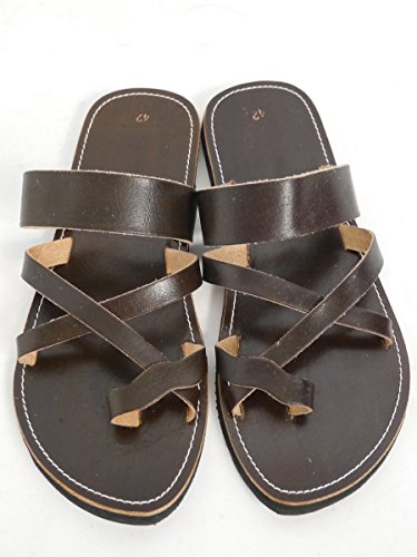 (モノマート) MONO-MART 8color 本革 革 カラー サンダル レザー メンズ レディース ダークブラウン S