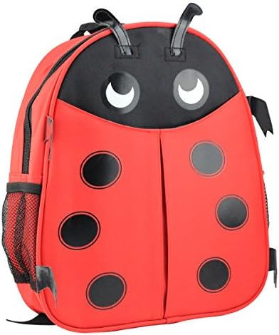 Weiyee Little Kid Smooth Tarps Pack Backpack Cute Lovely Solid Three Dimensional Beatle Cartoon Animal Schoolbag, best gift for Baby Kids Children Preschool Kindergarten Students(Red)