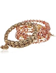 Vintage 66 "Spark of Revelry" Zest Set of Four Russian Gold Wrap Bracelet, 7.25"