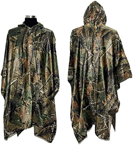 LOOGU Multifunction Military Camouflage Waterproof Rain Poncho for Adults