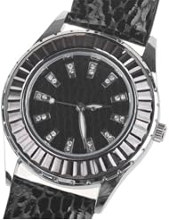 Orient Idea Ori-0322E Chic Leisure Style Synthetic Leather Band Quartz Watch for Women - Black