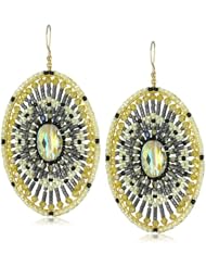 Miguel Ases Tourmaline Quartz Oval Drop Earrings