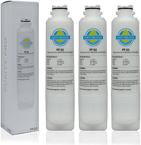3 X Purity Pro PF02 - Replacement Filter for Samsung DA29-00020B, DA29-00020A, HAF-CIN, HAF-CIN-EXP, HAF-CINEXP, HAFCIN, 04609101000, 09101, 46-9101, 469101, DA-97-08006A, DA-97-08006A-B, DA-97-08006B