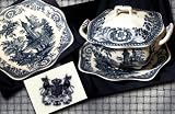 Blue Tureen W/ Platter