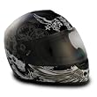 VCAN V136 Dark Angel Black Medium Graphic Full Face Helmet