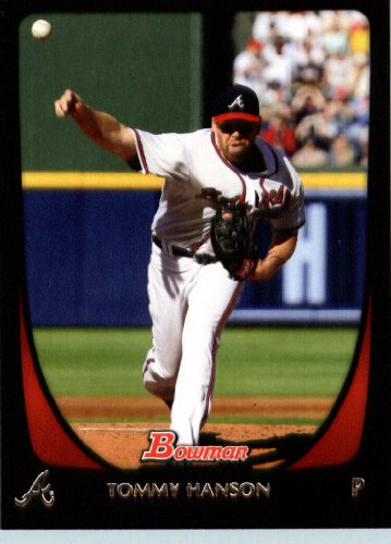 2011 Bowman Baseball Card # 83 Tommy Hanson - Atlanta Braves - MLB Trading Card in a Protective Display Case