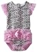 Vitamins Baby Baby-Girls Infant Scroll Print Tutu Bodysuit, Pink, 12 Months