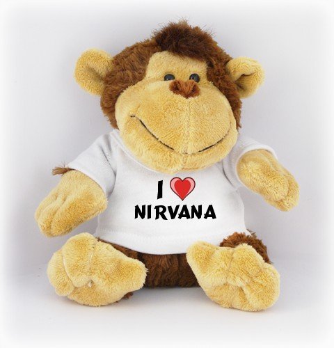 Monkey plush toy (Ingo) with I Love Nirvana T-Shirt