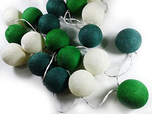 Lastwizard Led Fairy Green Mix 20 Cotton Ball String Lights