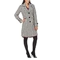 CoffeeShop Classic Houndstooth Dress Long Coat - White/Black