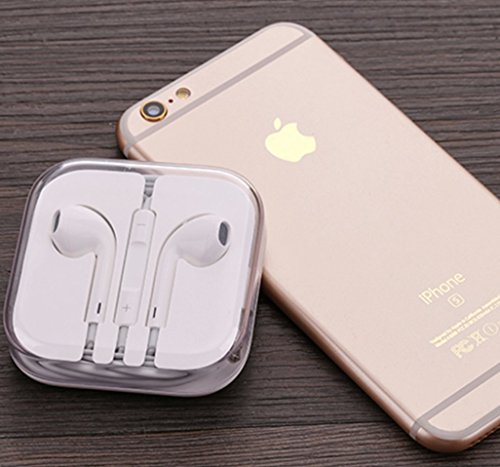Wonshop Premium Earphones In-ear Headphones with Mic and Remote Control Wired Earbuds for Apple iPhone 6/6s/6 Plus/6s Plus/ 5/5c/5s, iPad/iPod, Android Smartphones, Laptop, Music Players 2Pack(White)