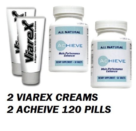 Viarex Penis Enlargement Cream 2 Tubes Acheive Penis Enlargement Pills 120 pills 2 Month Supply