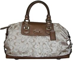 Authentic Coach 3 Color Signature Large Ashley Satchel Bag 18437 Light Khaki Multi
