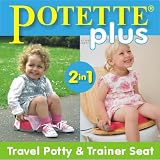 Potette Plus Travel Potty includes EXTRA 10-Pack of Liners and BONUS Sani-Hands Sanitizing Wipes (male/neutral color)