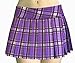 Purple Plus Size Schoolgirl Tartan Plaid Pleated Mini Skirt Purple