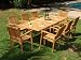 Outdoor Living : 9 PC Teak Outdoor Patio - 94" Double Extension Rectangle Table, 8 Stacking Chairs