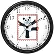 Panda Bear in Snowflake Border - JP Wall Clock by WatchBuddy Timepieces (Black Frame)