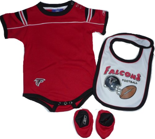 Atlanta Falcons Onesie / Creeper, Bib, Bootie Set Baby Infant 24 Month Set
